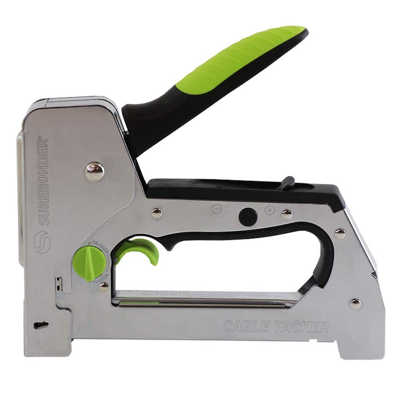 Surebonder TRIGGERFIRE Cable Tacker Staple Gun, Safely Secure Varying Low Voltage Wire Types - Coax RG6, RG59 and Ethernet Cat-5 - Two Modes: Trigger & Normal (5659) - Image 2